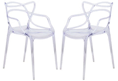 LeisureMod Milan Modern Wire Design Chair, Set of 2