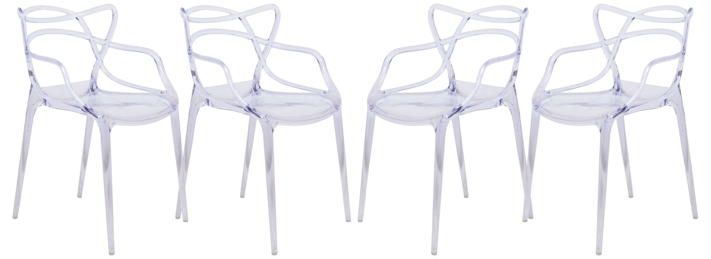 LeisureMod Milan Modern Wire Design Chair, Set of 4 | Dining Chairs | Modishstore