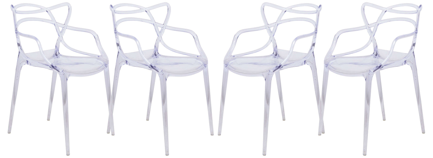 LeisureMod Milan Modern Wire Design Chair, Set of 4 | Dining Chairs | Modishstore - 6