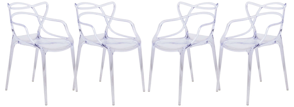 LeisureMod Milan Modern Wire Design Chair, Set of 4 | Dining Chairs | Modishstore - 6