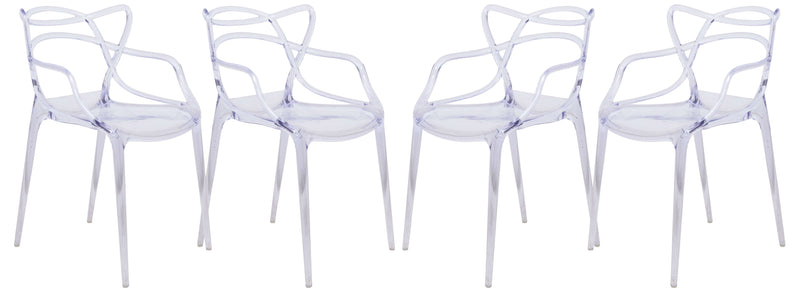 LeisureMod Milan Modern Wire Design Chair, Set of 4 | Dining Chairs | Modishstore