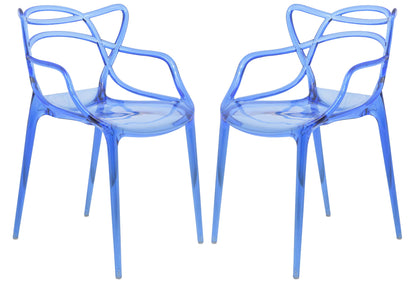 LeisureMod Milan Modern Wire Design Chair, Set of 2 | Dining Chairs | Modishstore