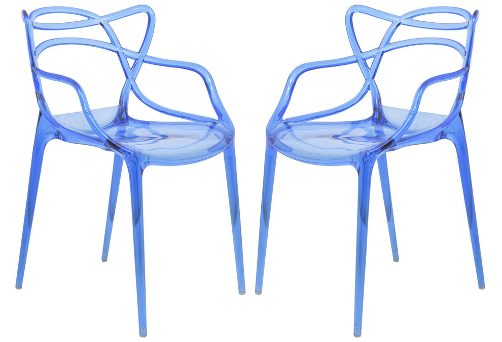 LeisureMod Milan Modern Wire Design Chair, Set of 2 | Dining Chairs | Modishstore