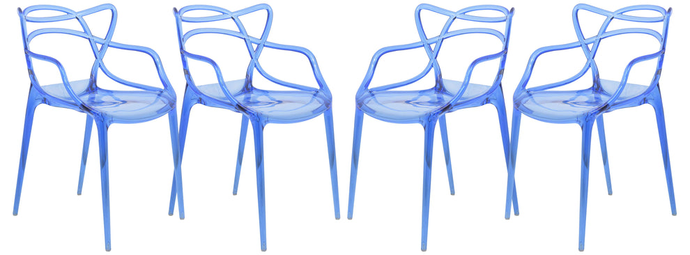 LeisureMod Milan Modern Wire Design Chair, Set of 4 | Dining Chairs | Modishstore - 2