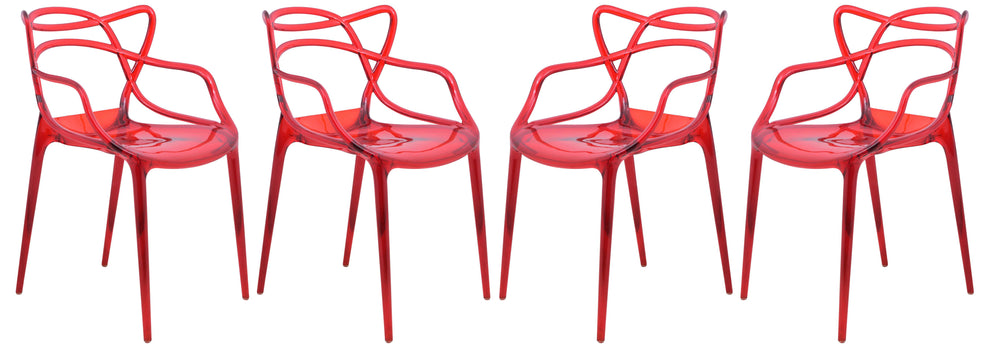 LeisureMod Milan Modern Wire Design Chair, Set of 4 | Dining Chairs | Modishstore - 14