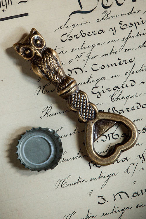 Vagabond Vintage Antiqued Brass Owl Bottle Opener - Set of 2 | Modishstore | Dinnerware