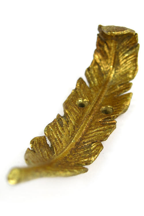 Vagabond Vintage Pewter Gold Feather Hook - Large - Set of 2 | Modishstore | Hooks & Racks-2