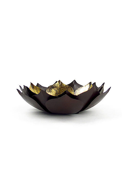 Vagabond Vintage Gold Leafed Metal Lotus Bowls - Set of 2 - Thumbnail 3