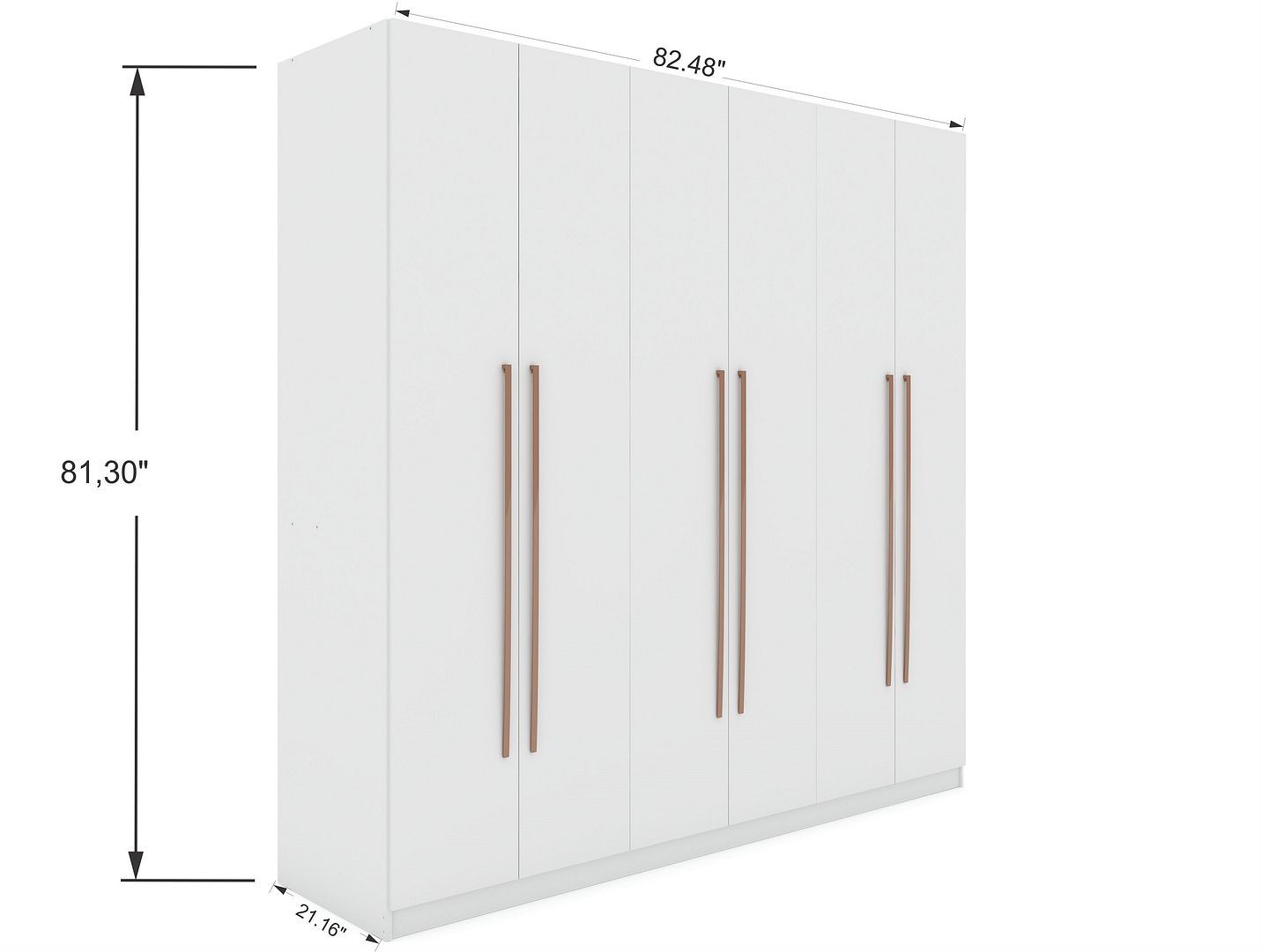 Manhattan Comfort Gramercy Modern Freestanding Wardrobe Armoire Closet in White | Armoires & Wardrobes | Modishstore-9
