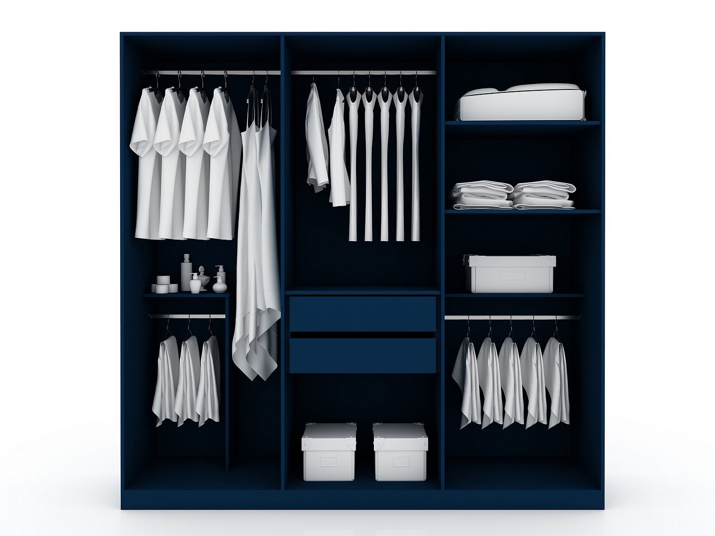 Manhattan Comfort Gramercy Modern Freestanding Wardrobe Armoire Closet in White | Armoires & Wardrobes | Modishstore
