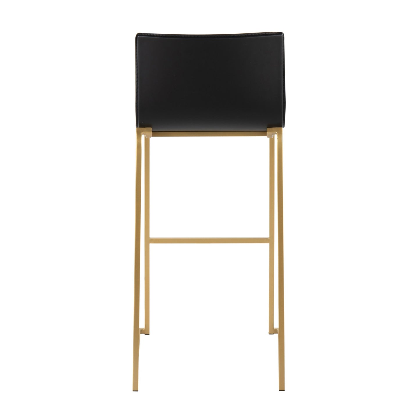 Mara Contemporary Barstool in Gold Steel and Black Faux Leather By LumiSource - Set of 2 | Bar Stools | Modishstore - 8