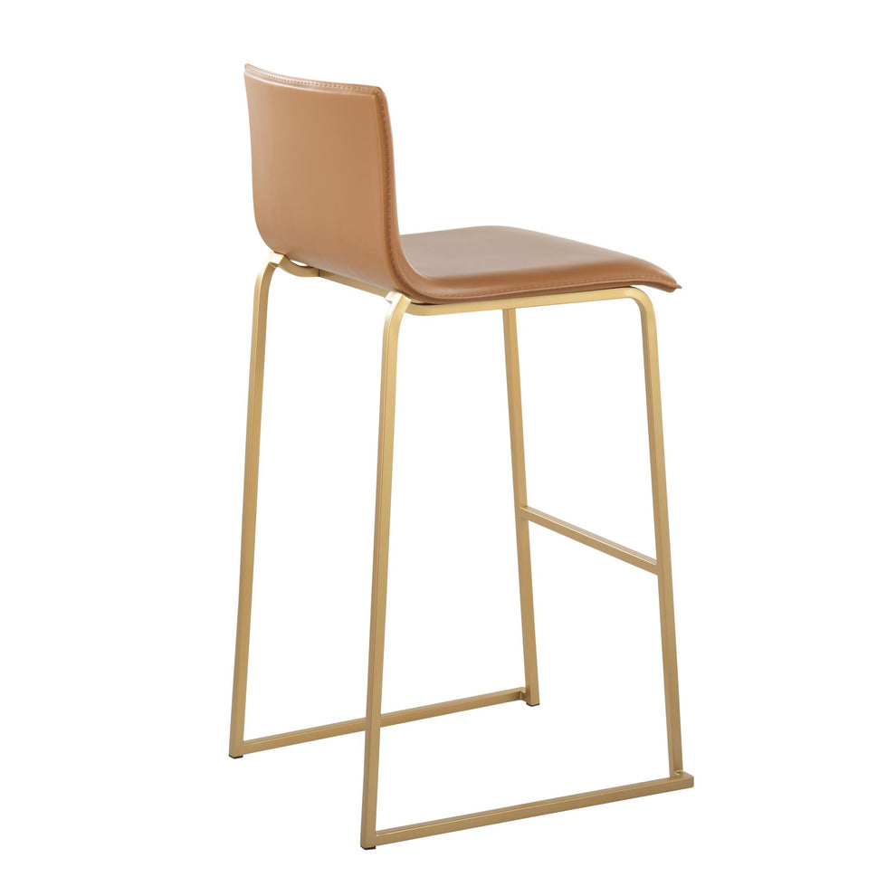 Mara Contemporary Barstool in Gold Steel and Black Faux Leather By LumiSource - Set of 2 | Bar Stools | Modishstore - 15