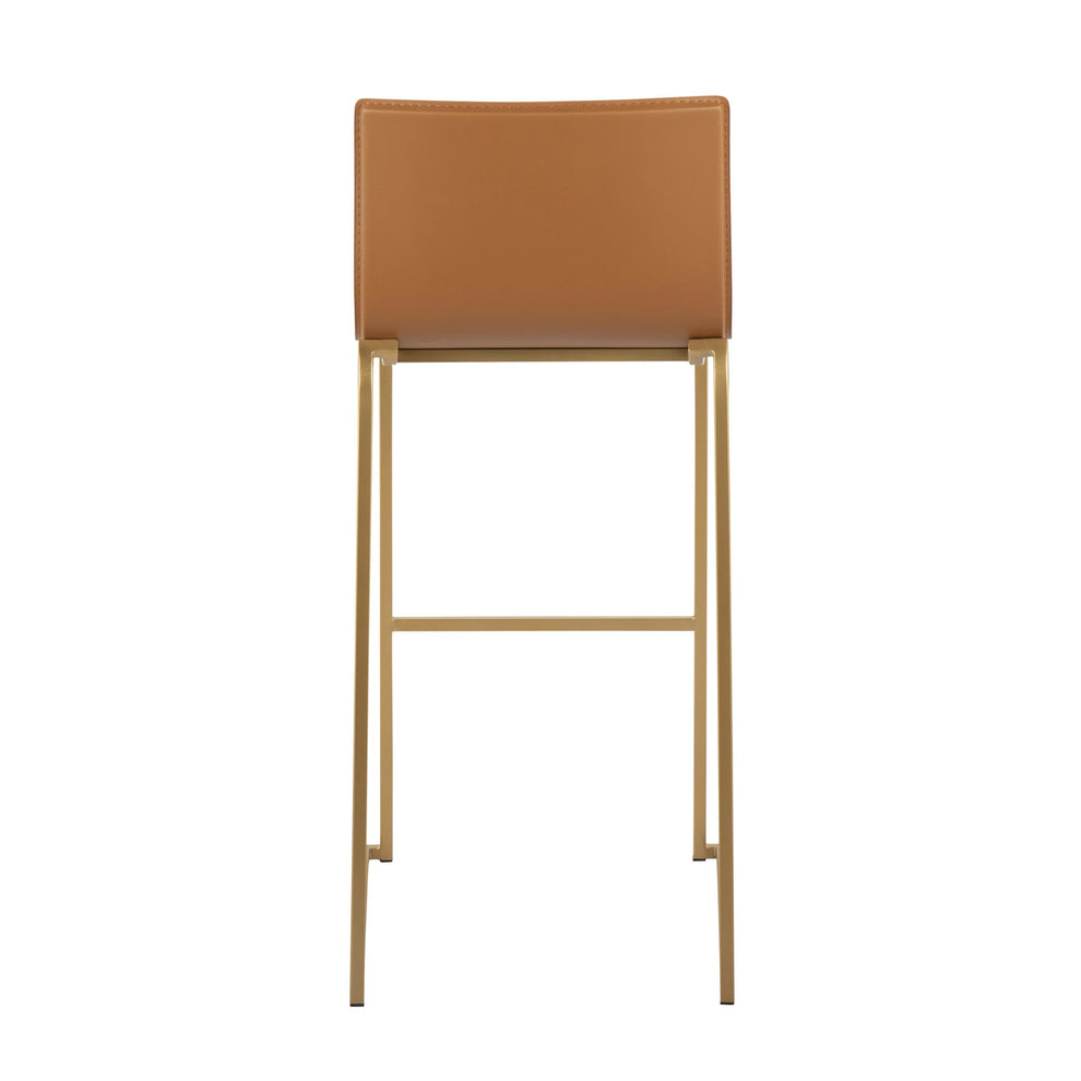 Mara Contemporary Barstool in Gold Steel and Black Faux Leather By LumiSource - Set of 2 | Bar Stools | Modishstore - 16