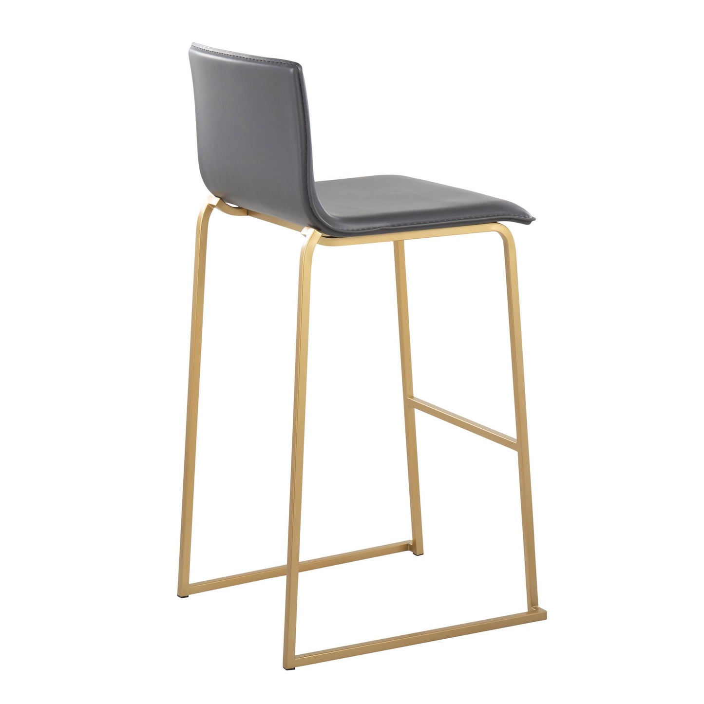 Mara Contemporary Barstool in Gold Steel and Black Faux Leather By LumiSource - Set of 2 | Bar Stools | Modishstore - 23