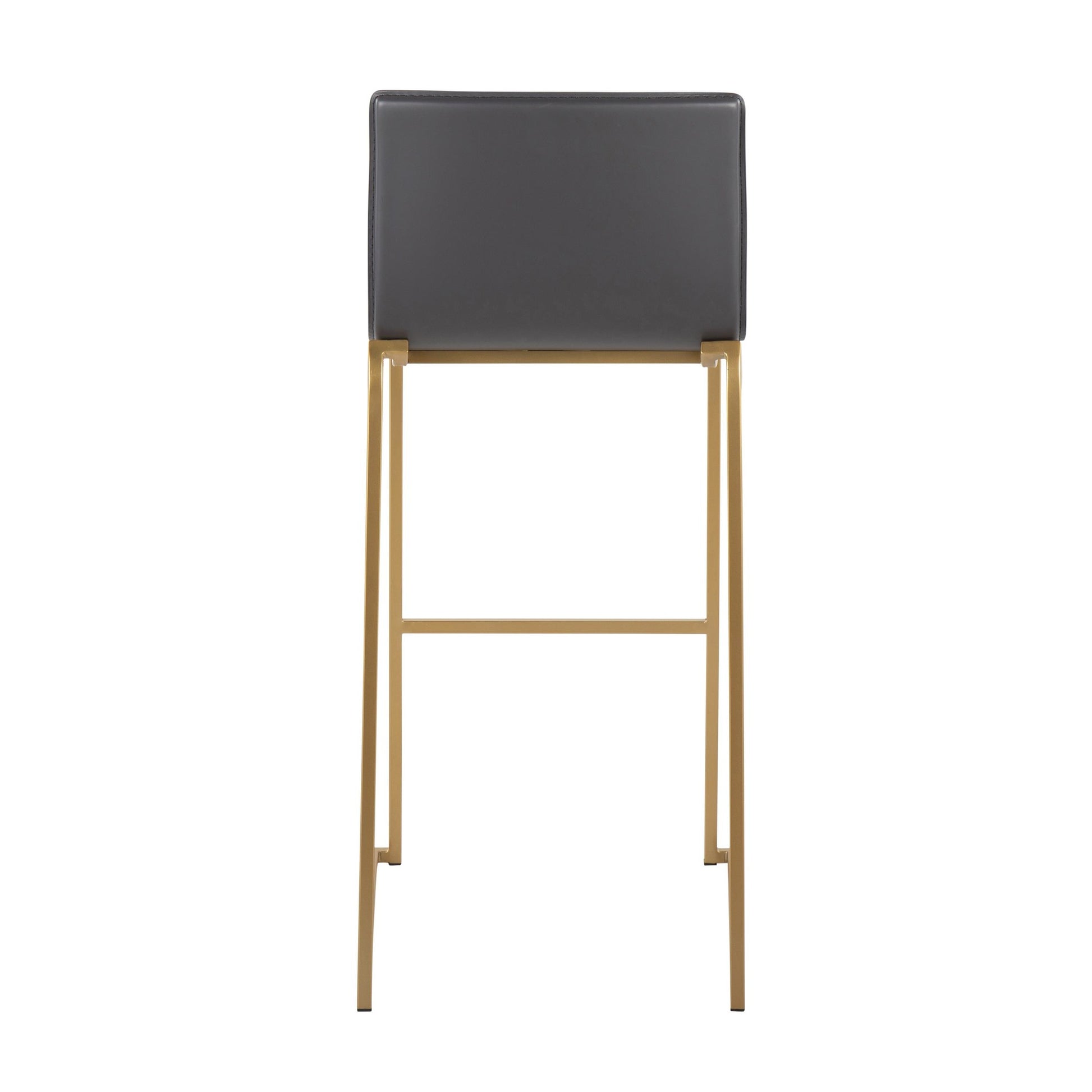 Mara Contemporary Barstool in Gold Steel and Black Faux Leather By LumiSource - Set of 2 | Bar Stools | Modishstore - 24