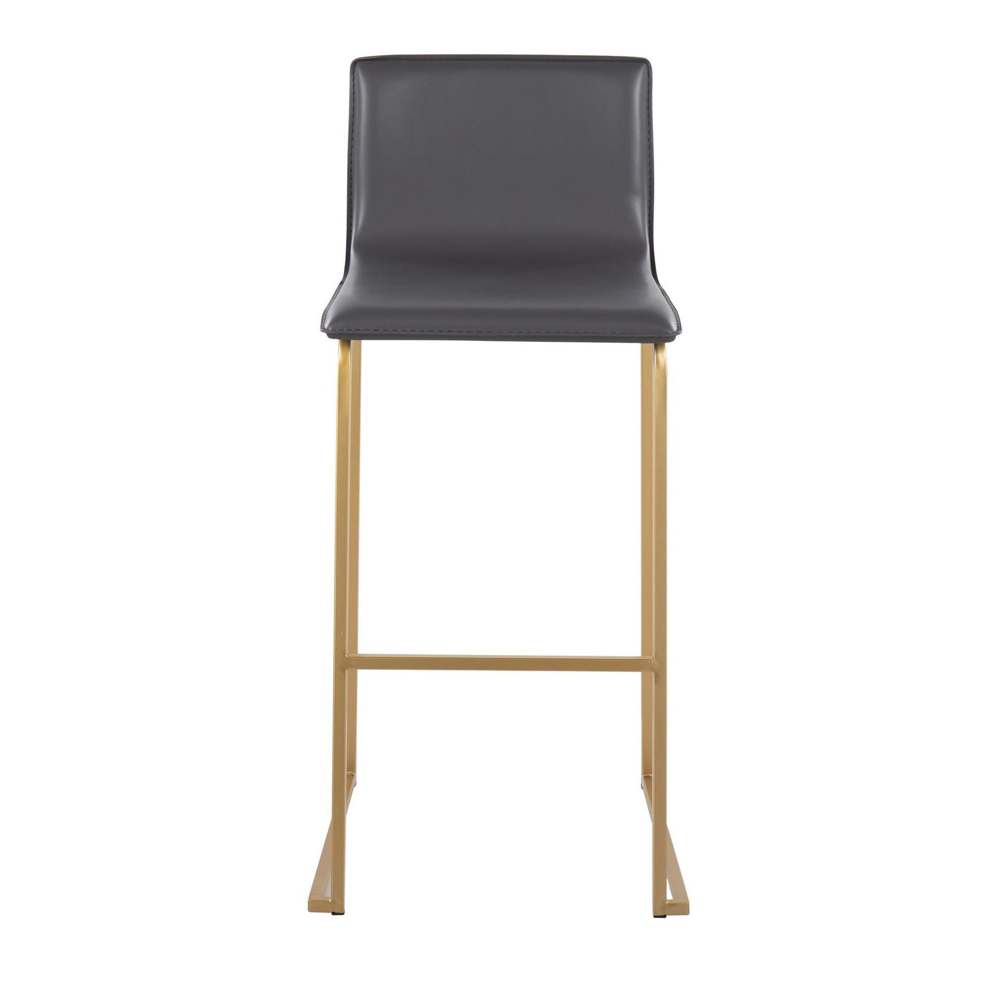 Mara Contemporary Barstool in Gold Steel and Black Faux Leather By LumiSource - Set of 2 | Bar Stools | Modishstore - 18