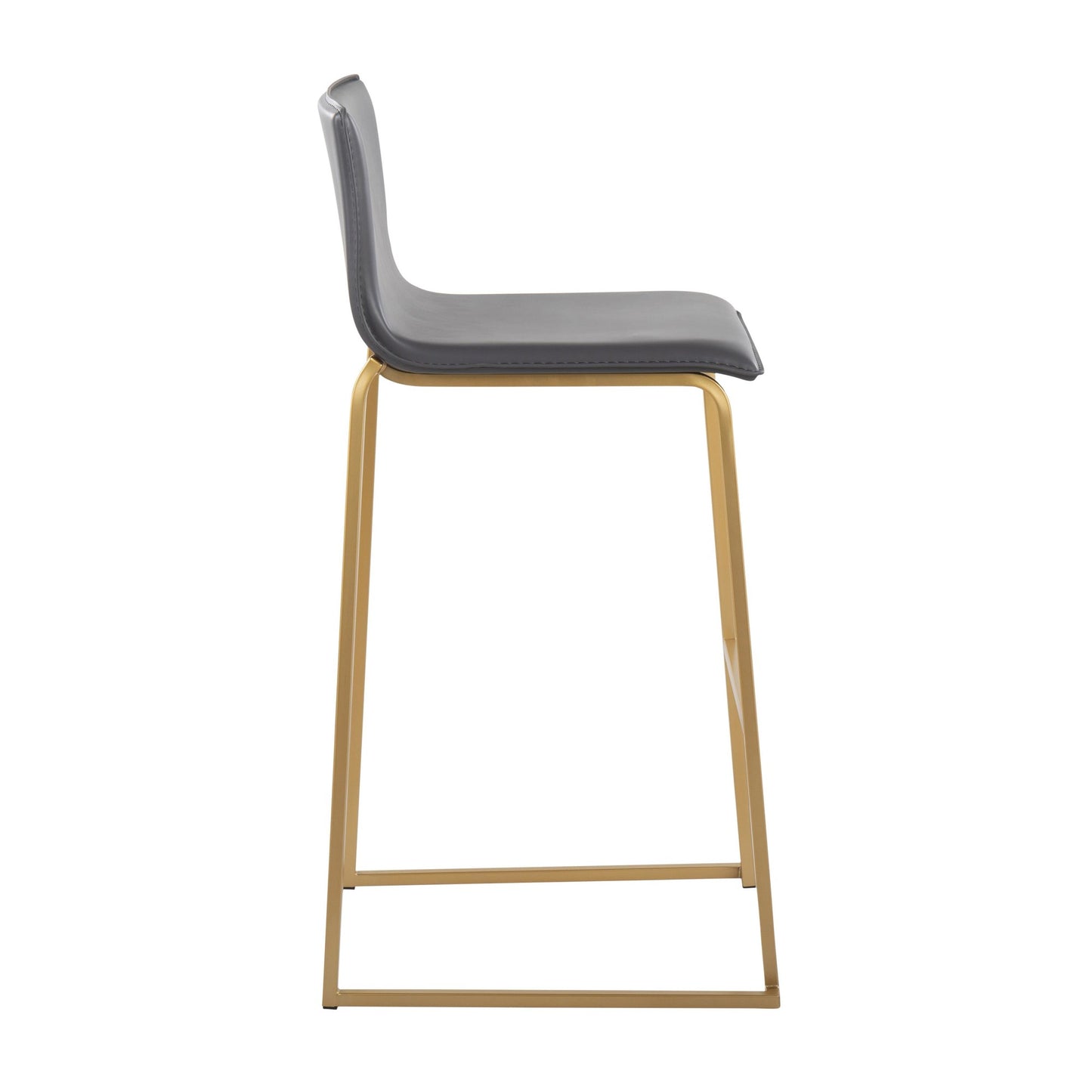 Mara Contemporary Barstool in Gold Steel and Black Faux Leather By LumiSource - Set of 2 | Bar Stools | Modishstore - 22