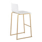 Mara Barstool - Set of 2                       Gold White By LumiSource | Bar Stools | Modishstore - 4