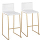 Mara Barstool - Set of 2                       Gold White By LumiSource | Bar Stools | Modishstore