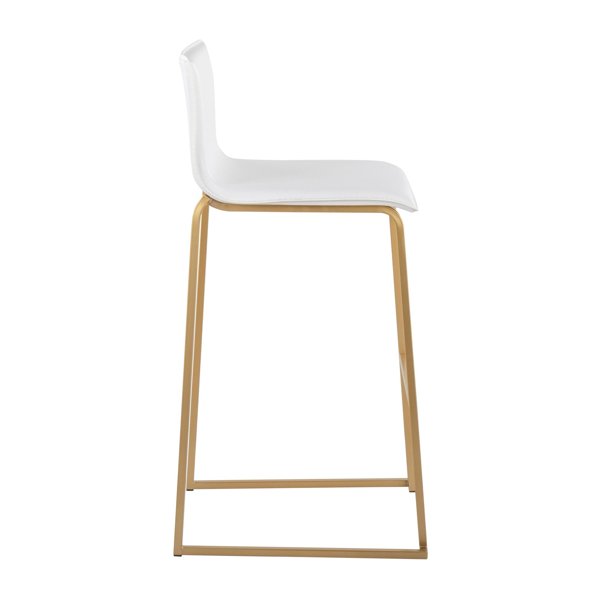 Mara Barstool - Set of 2                       Gold White By LumiSource | Bar Stools | Modishstore - 3