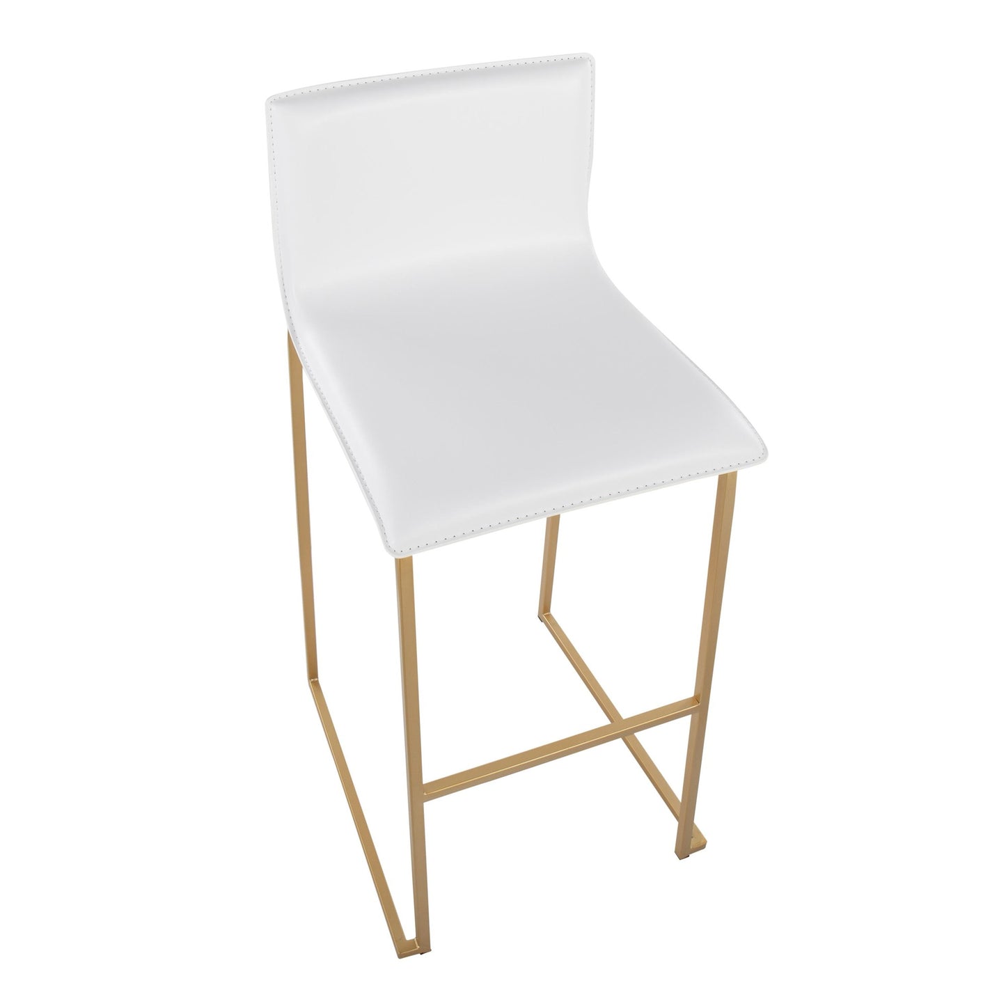 Mara Barstool - Set of 2                       Gold White By LumiSource | Bar Stools | Modishstore - 7