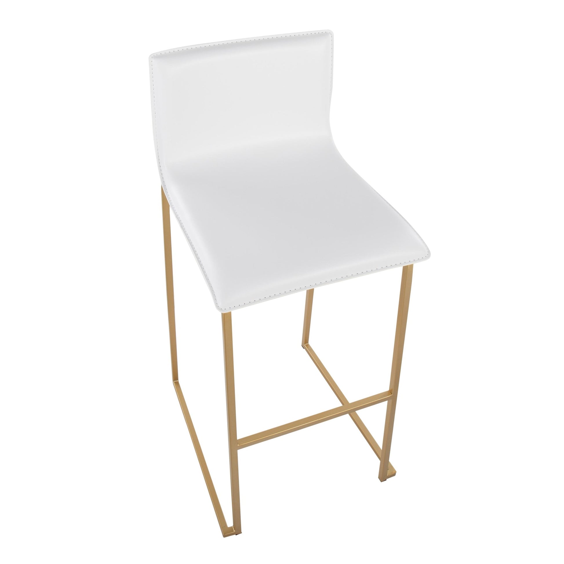 Mara Barstool - Set of 2                       Gold White By LumiSource | Bar Stools | Modishstore - 7