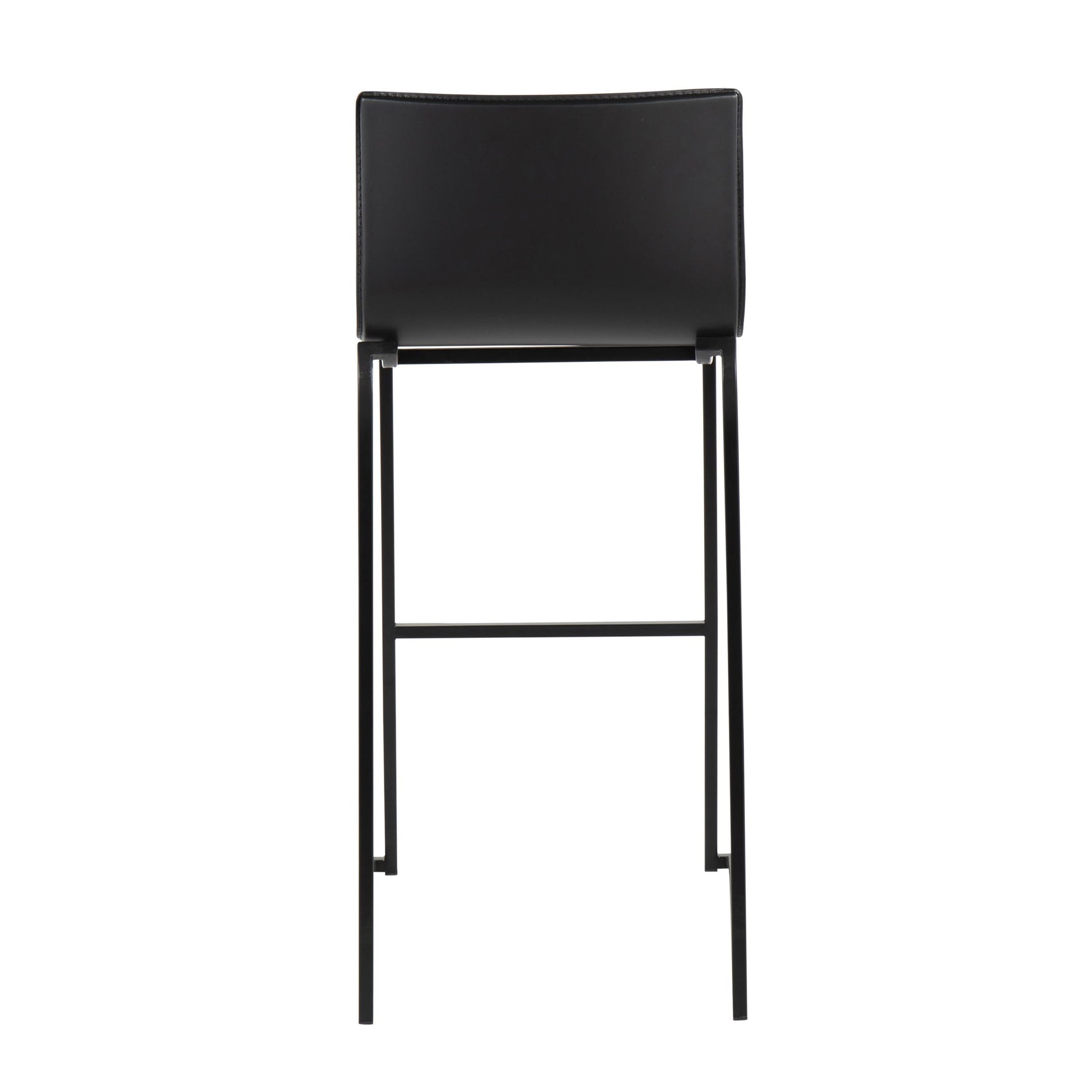 Mara Contemporary Barstool in Black Steel and Black Faux Leather By LumiSource - Set of 2 | Bar Stools | Modishstore - 8