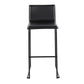 Mara Contemporary Barstool in Black Steel and Black Faux Leather By LumiSource - Set of 2 | Bar Stools | Modishstore - 2