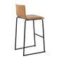 Mara Contemporary Barstool in Black Steel and Black Faux Leather By LumiSource - Set of 2 | Bar Stools | Modishstore - 15