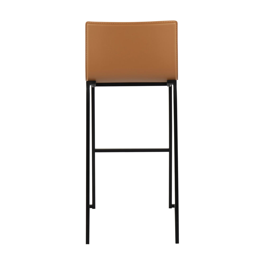 Mara Contemporary Barstool in Black Steel and Black Faux Leather By LumiSource - Set of 2 | Bar Stools | Modishstore - 16