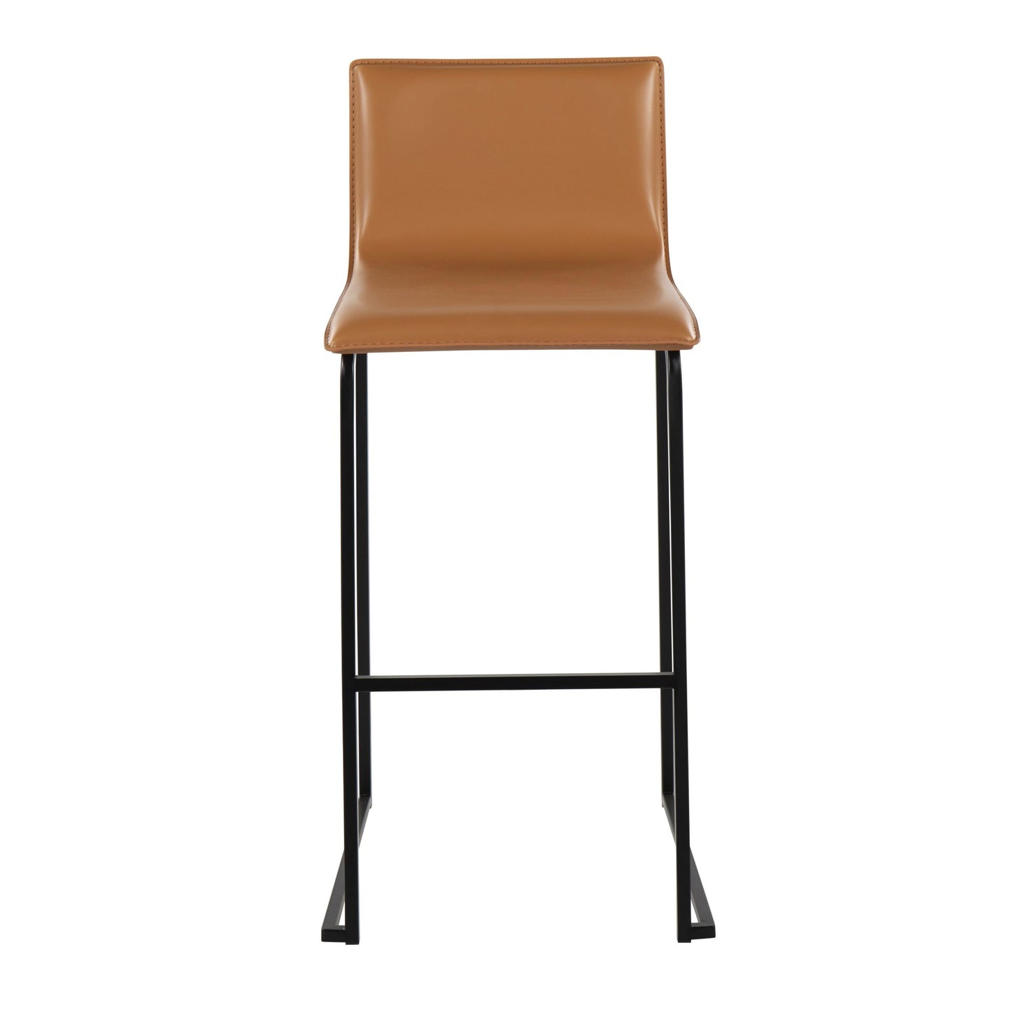 Mara Contemporary Barstool in Black Steel and Black Faux Leather By LumiSource - Set of 2 | Bar Stools | Modishstore - 10