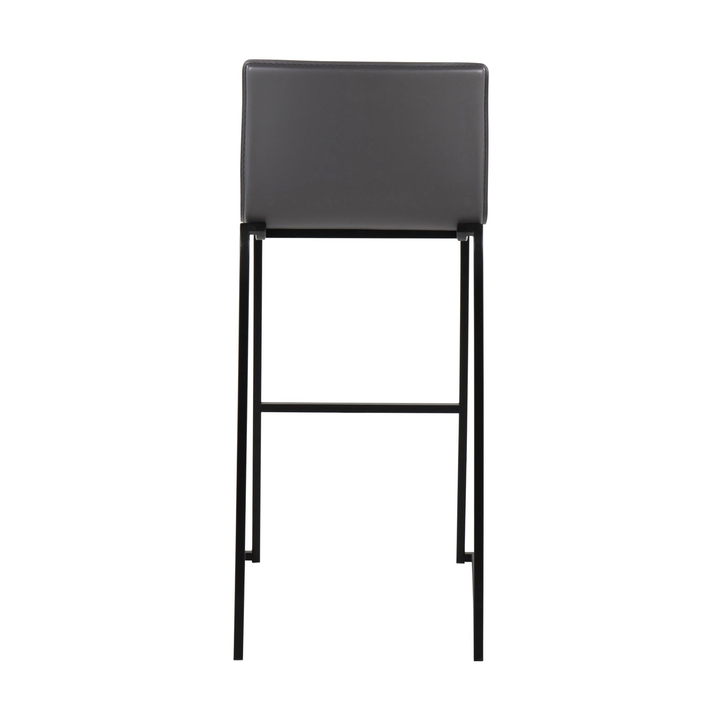 Mara Contemporary Barstool in Black Steel and Black Faux Leather By LumiSource - Set of 2 | Bar Stools | Modishstore - 24
