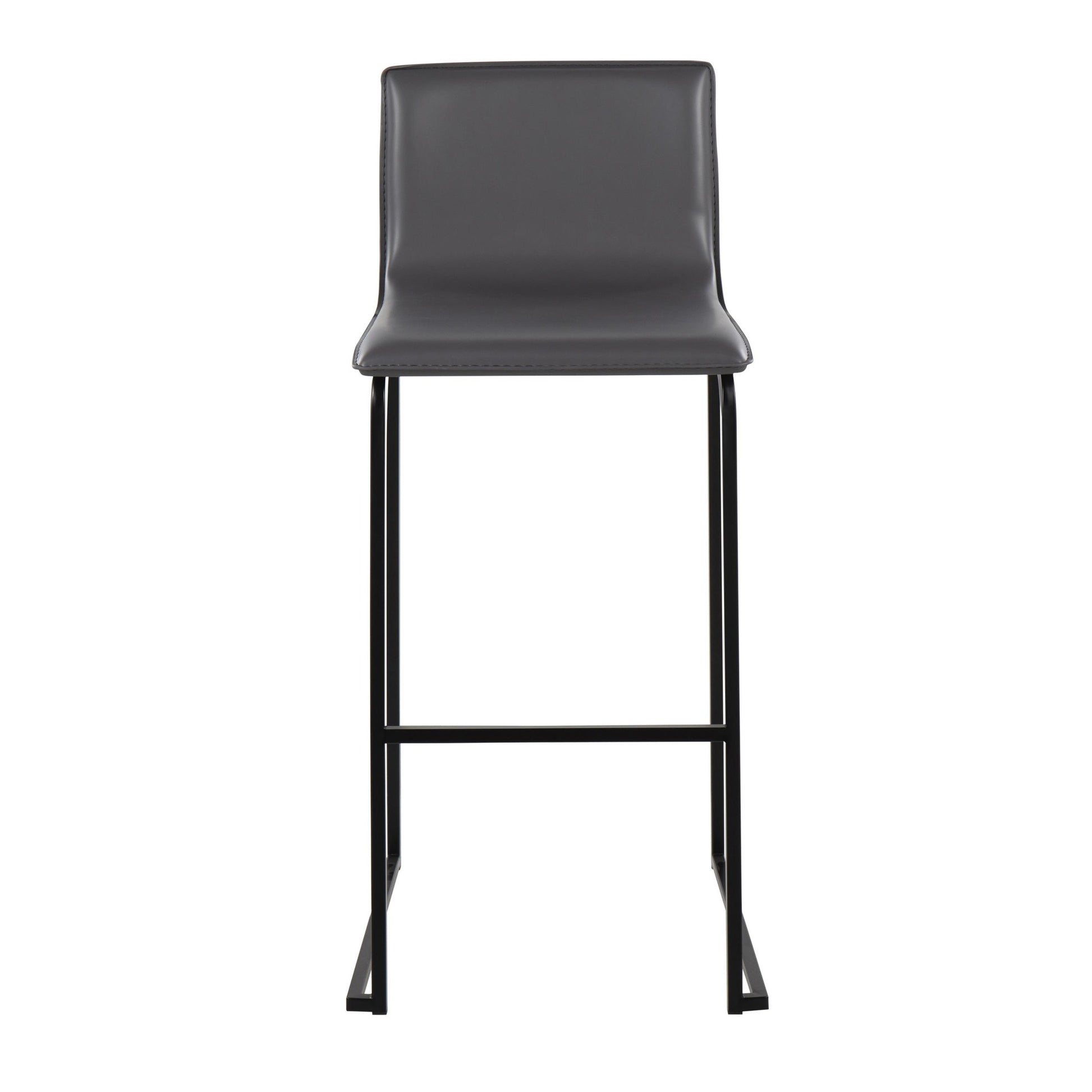 Mara Contemporary Barstool in Black Steel and Black Faux Leather By LumiSource - Set of 2 | Bar Stools | Modishstore - 18