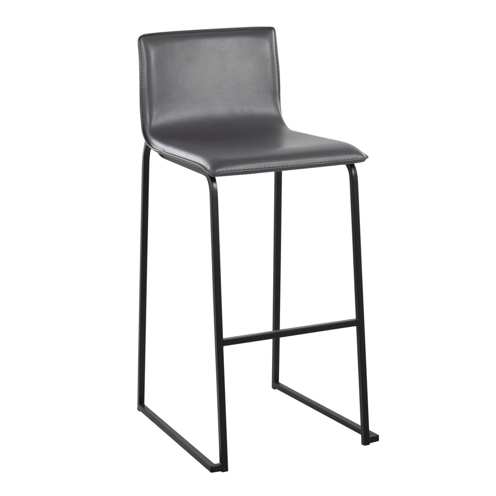 Mara Contemporary Barstool in Black Steel and Black Faux Leather By LumiSource - Set of 2 | Bar Stools | Modishstore - 21