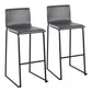 Mara Contemporary Barstool in Black Steel and Black Faux Leather By LumiSource - Set of 2 | Bar Stools | Modishstore - 17