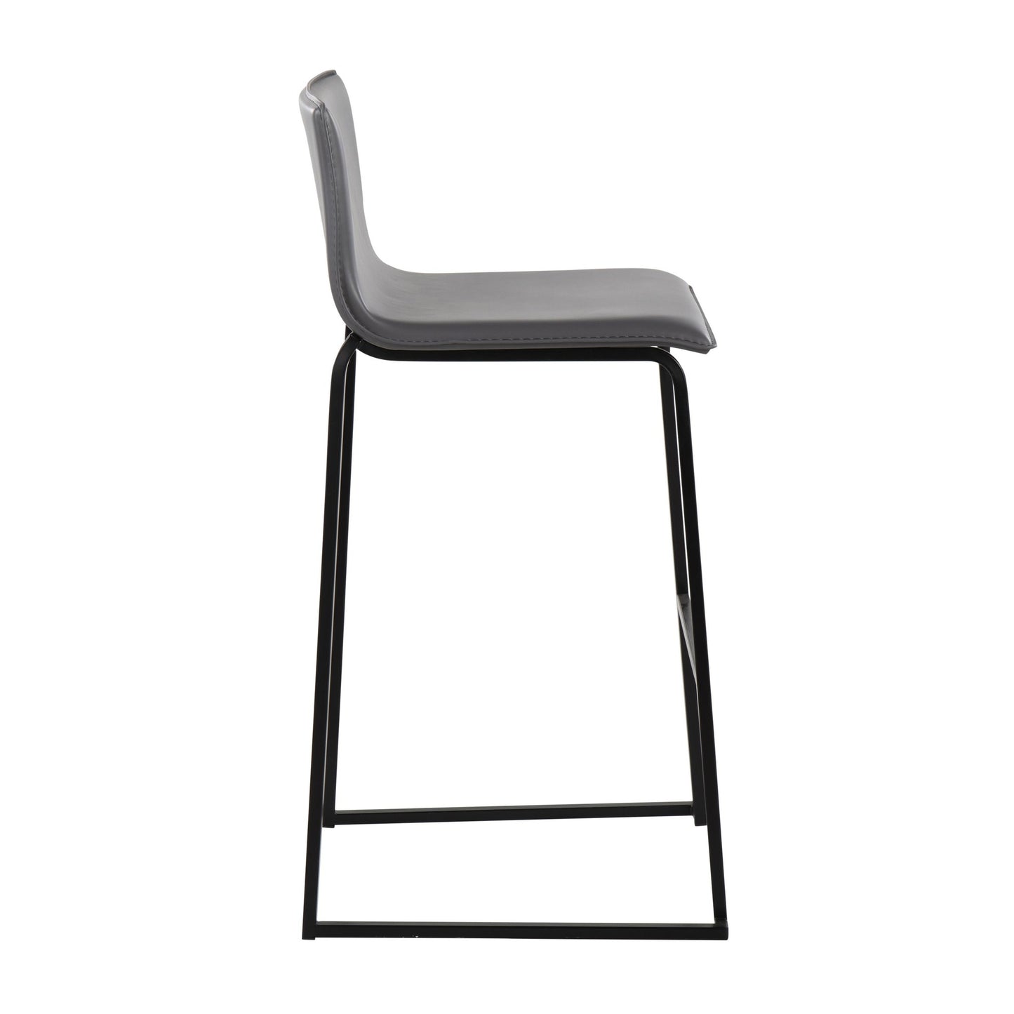 Mara Contemporary Barstool in Black Steel and Black Faux Leather By LumiSource - Set of 2 | Bar Stools | Modishstore - 22