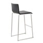 Mara Contemporary Barstool in Stainless Steel and Black Faux Leather By LumiSource - Set of 2 | Bar Stools | Modishstore - 7