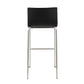 Mara Contemporary Barstool in Stainless Steel and Black Faux Leather By LumiSource - Set of 2 | Bar Stools | Modishstore - 8