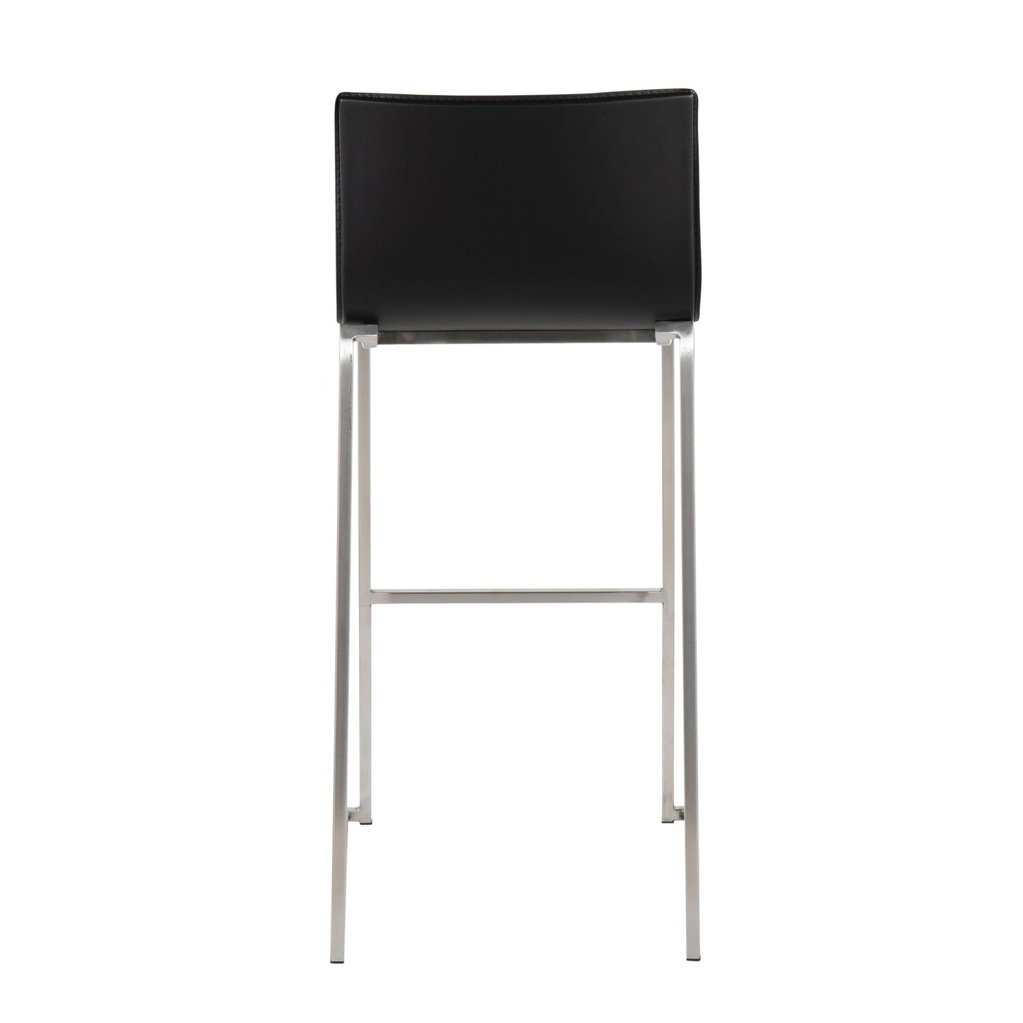 Mara Contemporary Barstool in Stainless Steel and Black Faux Leather By LumiSource - Set of 2 | Bar Stools | Modishstore - 8
