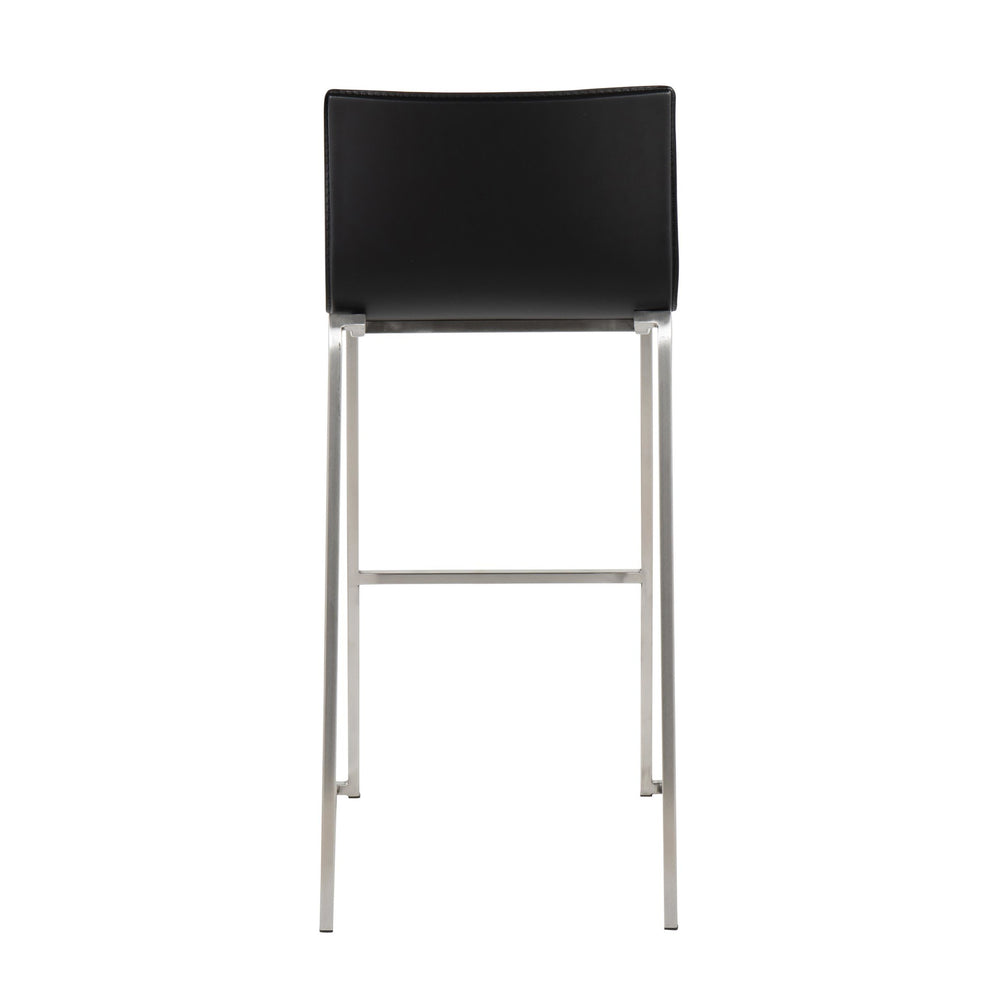 Mara Contemporary Barstool in Stainless Steel and Black Faux Leather By LumiSource - Set of 2 | Bar Stools | Modishstore - 8