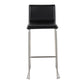 Mara Contemporary Barstool in Stainless Steel and Black Faux Leather By LumiSource - Set of 2 | Bar Stools | Modishstore - 2