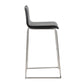 Mara Contemporary Barstool in Stainless Steel and Black Faux Leather By LumiSource - Set of 2 | Bar Stools | Modishstore - 6