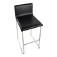 Mara Contemporary Barstool in Stainless Steel and Black Faux Leather By LumiSource - Set of 2 | Bar Stools | Modishstore - 3