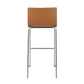 Mara Contemporary Barstool in Stainless Steel and Black Faux Leather By LumiSource - Set of 2 | Bar Stools | Modishstore - 16