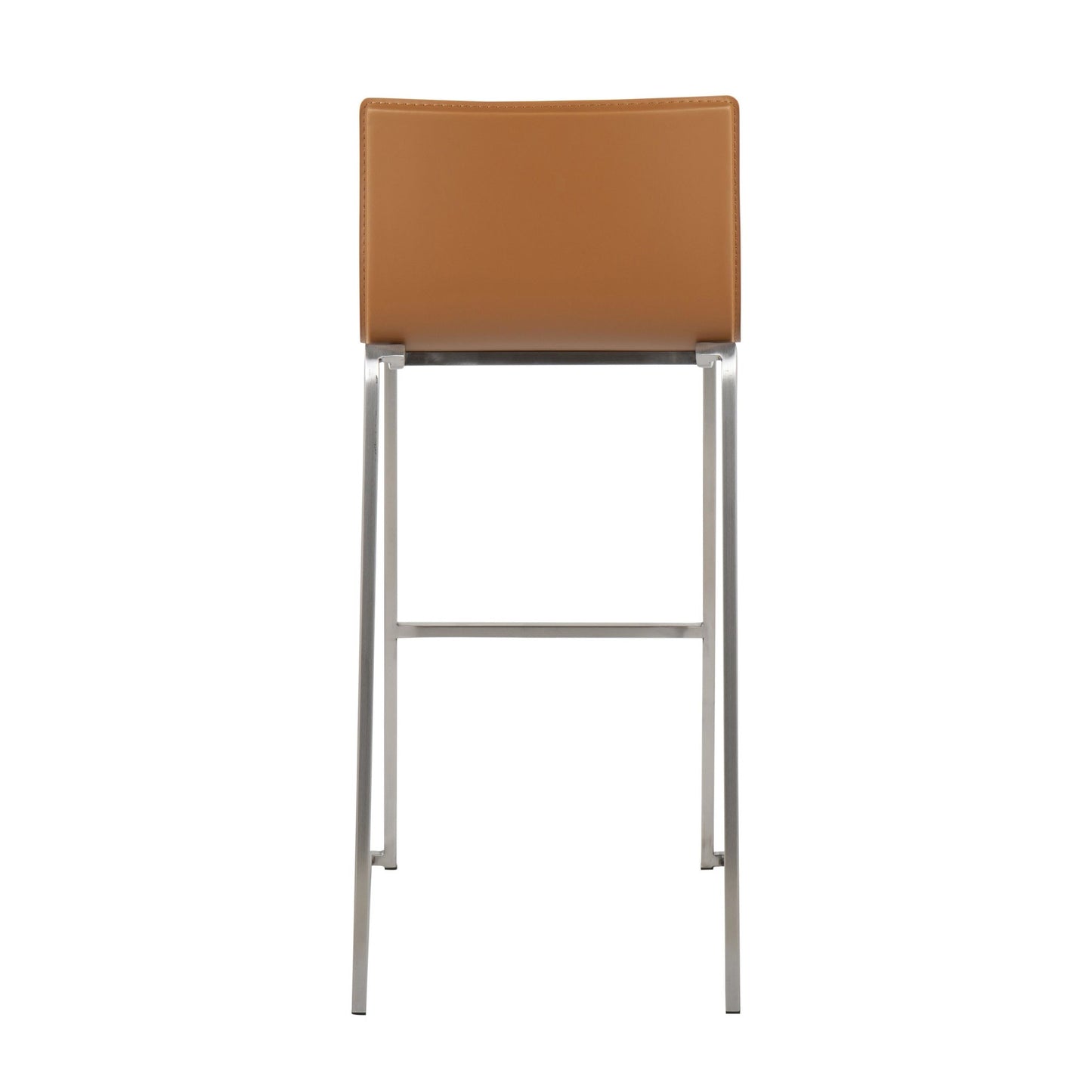 Mara Contemporary Barstool in Stainless Steel and Black Faux Leather By LumiSource - Set of 2 | Bar Stools | Modishstore - 16