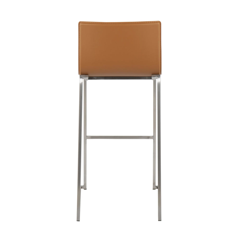 Mara Contemporary Barstool in Stainless Steel and Black Faux Leather By LumiSource - Set of 2 | Bar Stools | Modishstore - 16