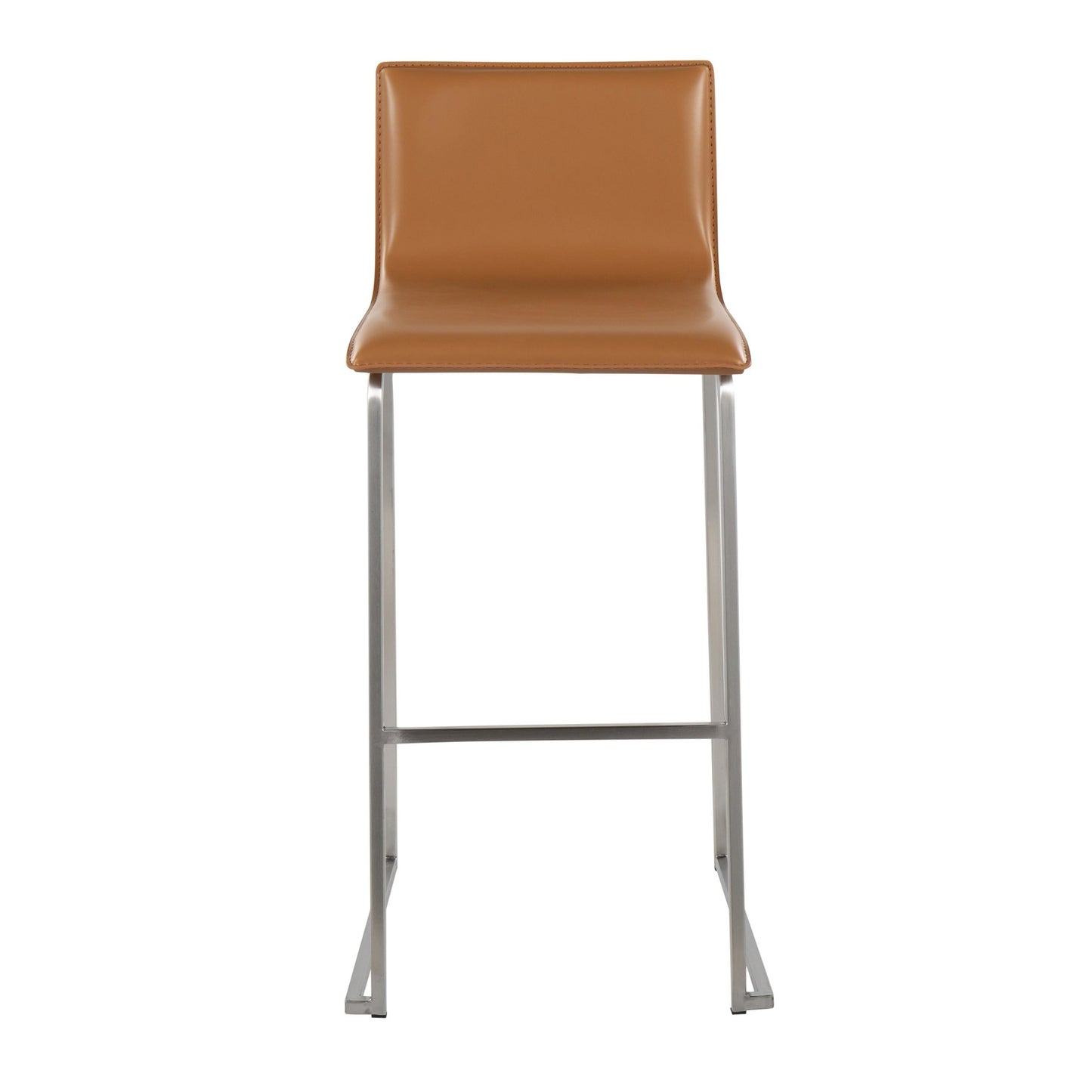 Mara Contemporary Barstool in Stainless Steel and Black Faux Leather By LumiSource - Set of 2 | Bar Stools | Modishstore - 10
