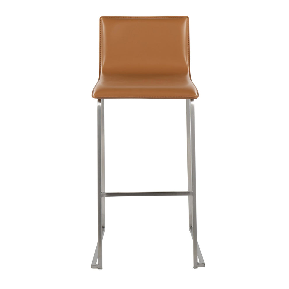 Mara Contemporary Barstool in Stainless Steel and Black Faux Leather By LumiSource - Set of 2 | Bar Stools | Modishstore - 10