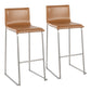 Mara Contemporary Barstool in Stainless Steel and Black Faux Leather By LumiSource - Set of 2 | Bar Stools | Modishstore - 9