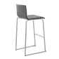 Mara Contemporary Barstool in Stainless Steel and Black Faux Leather By LumiSource - Set of 2 | Bar Stools | Modishstore - 23